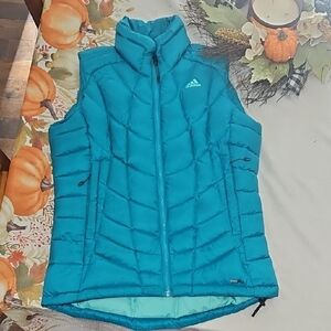 Adidas Teal Quilted Vest Sz Small